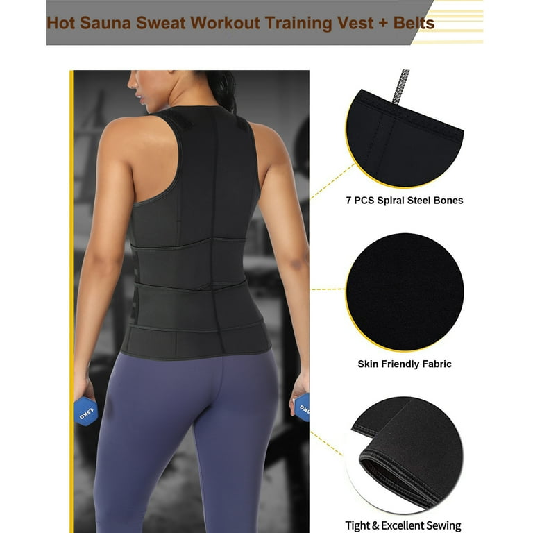 COMFREE Women Sweat Band Waist Trainer Shapewear Vest Belt Neoprene Sauna Tummy Control for Weight Loss Sport Girdle Walmart