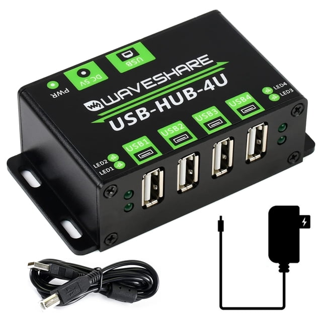HUB USB waveshare de grado industrial que se extiende 4 veces más puertos USB 2.0
