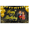 thumbnail image 2 of Black and Gold Themed Happy 5th Birthday Banner with Photo Insert Party Backdrop Decoration for Birthday Party Celebrations Photography Props and Event Decorations, 2 of 7