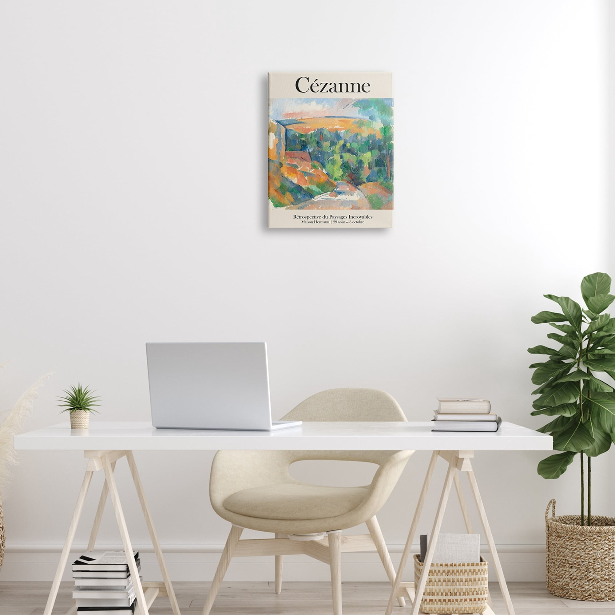 Stupell Industries Traditional Cezanne Landscape Painting Exhibition Poster Modern Painting Gallery-Wrapped Canvas Print Wall Art, 16 x 20, Design by Jacob Green