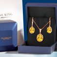 thumbnail image 4 of Gem Stone King 6.20 Ct Yellow Citrine 18K Rose Gold Plated Silver Pendant and Earrings Jewelry Set, 4 of 5