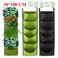 thumbnail image 4 of 7 Pockets Wall Planting Bag Wall Vertical Pouch Flower Grow Garden Planter (Black), 4 of 7