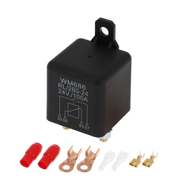 Unique Bargains 2 Pins 24V 100A Auto Relay Multi Purpose Waterproof Car Relay 1 Set Latching Relay