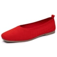 thumbnail image 5 of BADHUB Women's Woven Flat Casual Flats Shoes Solid Color for Home and Outdoor Closed Toe Breathable Slip On Shoes Red 38, 5 of 6
