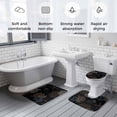 thumbnail image 5 of Black Coral Coastal Bath Mat 3 Piece Bathroom Rug Set, Nautical Starfish Summer Beach Non Slip Bath Rug Contour Mat and Toilet Lid Cover, Absorbent Shower Mats Soft Bath Rugs and Mats Sets, 5 of 8