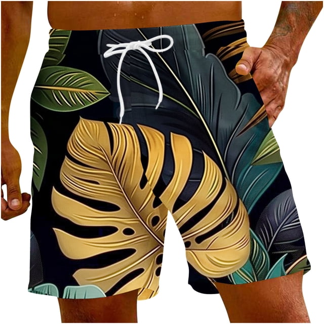 Puntoco Pantalones Cortos Con Estampado Hawaiano Para Hombre, Pantalones Cortos Con Bolsillo Y Cordón, Color Xxxxxl, Pantalones Cortos Para Hombre