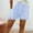 Light Blue, variant on JUSLIO Womens Shorts,Elastic Waist with Pockets High Waist Mid-Length Shorts,Faux Linen Striped,Green,Size S