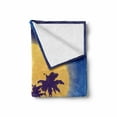 thumbnail image 2 of Island Party Soft Flannel Fleece Throw Blanket, Full Moon Sky Above Coconut Palm Trees Beach Night Tropics, Cozy Plush for Indoor and Outdoor Use, 70" x 90", Dark Purple Navy Blue, by Ambesonne, 2 of 6