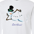 thumbnail image 4 of Inktastic Let It Snow Sassy Snowman in Top Hat Long Sleeve T-Shirt, 4 of 5