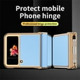 thumbnail image 2 of Mantto Compatible with Galaxy Z Flip 4 Case with S Pen, Galaxy Z Flip 3 Case, Magnetic Hinge Cover Shockproof Hard PC Full Protective Case for Samsung Z Flip 4 2022/ Z Flip 3 2021, Gold  & Blue, 2 of 7