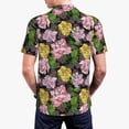 thumbnail image 4 of Balery Colorful Roses Printed Men’s Short Sleeve Polo Shirt, Midweight Men's Shirt,Golf Polo shirts -4X-Large, 4 of 9