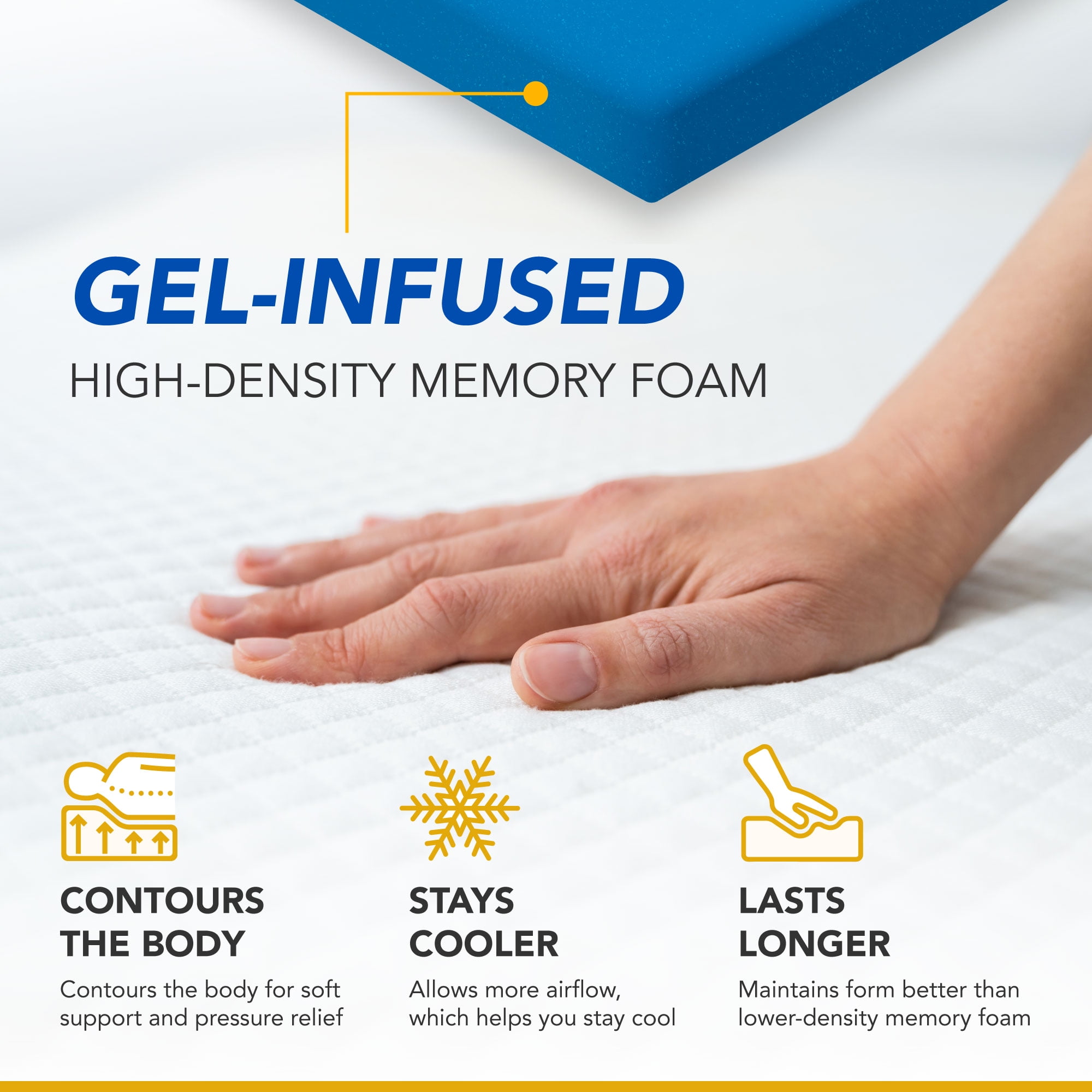 Dynasty Mattress 4" CoolBreeze Memory Foam Full for Convertible Sofa