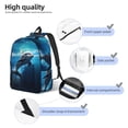 thumbnail image 4 of KLL Ice Blue Ocean Cute Dolphin Print Travel Laptop Backpack - College Backpack Business Work Bag Nurse Bag Casual Daypack for Weekender Business Hiking -Small, 4 of 6