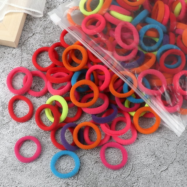50-200 Pcs Bandeau Coloré pour Enfants Fille 3 cm Cravate Multicolore Basique Queue de Cheval Accessoires Cheveux tzw