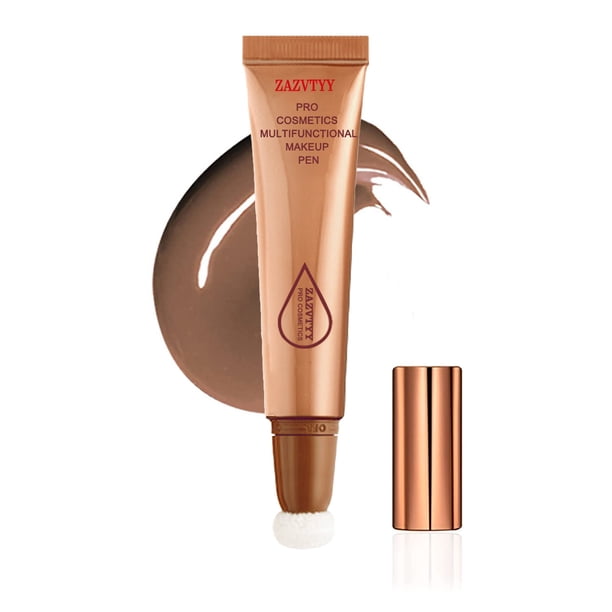 Barra de maquillaje líquida con corrector, iluminador y rubor, con aplicador de esponja. Acabado mate natural, suave y de larga duración. 6 ml. Iluminador.