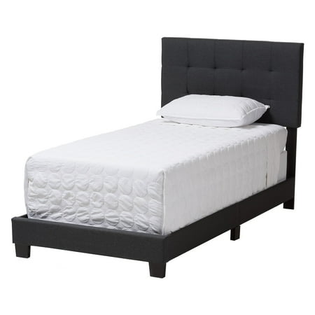 Baxton Studio Brookfield Modern and Contemporary Charcoal Gray Fabric Twin Size Bed