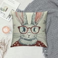 thumbnail image 2 of Qinduosi Pillow Covers Inch Set of Cute Spectacled Bunny Easter Decor Pillow Case Spring Farmhouse Pillows Easter Decorative Throw Cushion Cover, 2 of 5