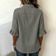 thumbnail image 4 of Neewe Button Down Shirts for Womens 3/4 Sleeve Blouses Collared Casual Summer Tops Daily Outfits, 4 of 6