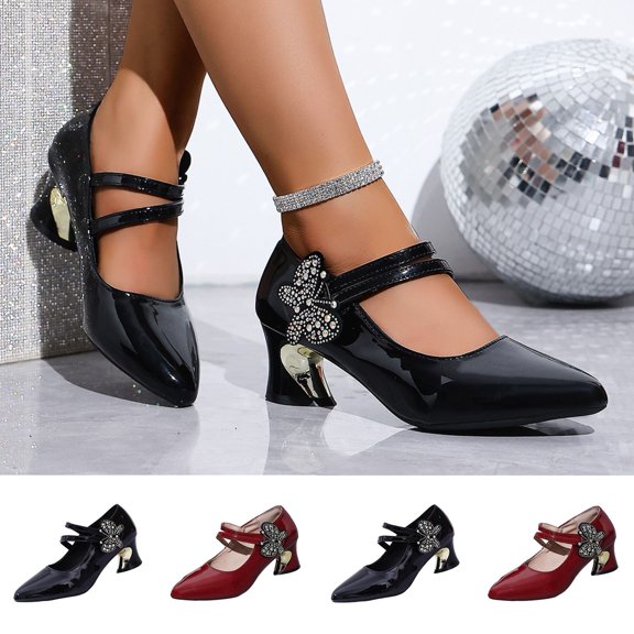 Miluxas Womens Dress Shoes Flower Women Mary Jane Shoes Lace Flore Ballet Flat for Walking Wedding Wine 8.5(41)