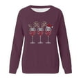 thumbnail image 4 of HOMBOM Womens Merry Sweatshirts Cute Christmas Crewneck Purple Fleece Xmas Hoodless Sweatshirt for Adult Wine Glasses, 4 of 4
