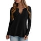 thumbnail image 2 of Remera PRETTYGARDEN Mujer Cuello en V Manga Larga Tejido Waffle Negra Talle S, 2 of 6