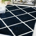 thumbnail image 2 of SAFAVIEH Tahoe Elwyn Trellis Shag Area Rug, 4' x 6', Navy/White, 2 of 8