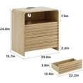 thumbnail image 3 of Vabches 25" H Nightstands with LED Night, Fluted Nightstands with Charging Station and Storage Shelves, End Table Bed Side Table for Bedroom Enrtyway Livingroom, 3 of 8