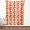 thumbnail image 3 of Plaid Fabric by the Yard, Retro Style Traditional Geometric Scotch Diagonal Pattern Illustration, Decorative Upholstery Fabric for Sofas and Home Accents, 5 Yards, Orange Pink by Ambesonne, 3 of 4
