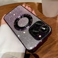 thumbnail image 2 of Magnetic wireless charging glitter gradient mobile phone case, suitable for iPhone 15 14 13 12 11 Pro Max Plus 15Pro, with lens protector, shockproof soft transparent protective cover, 2 of 5