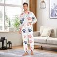 thumbnail image 5 of Pink and Blue Paws Adult onesie Pajamas, Crystal Velvet Ultra Soft Warm Jumpsuit for Men and Women, 5 of 7