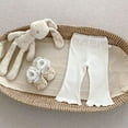 thumbnail image 4 of Ltctricy Baby Girls' Pants Toddler Cotton Ribbed Elastic Waist Ruffle Hem Bell Bottom Trousers Infant Flare Leggings, 4 of 4