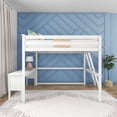 thumbnail image 2 of Max & Lily Solid Wood Full Size High Loft Bed with Ladder on End and Desk for Kids, White, 2 of 7
