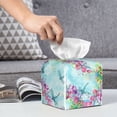 thumbnail image 6 of Sikiie Dragonfly Floral Leather Tissue Box Cover Square, tissue box holder, Tissue Box with Bottom Belt-5.2”x5.2”x5.2”, 6 of 7