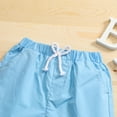 thumbnail image 6 of Franhais Baby Boys Summer 2PCS Pants Suit, Short Sleeve Dinosaur Button-Down Folded Collar Bow Blouse and Plain Drawstring Short Pants, 6 of 7
