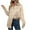 Beige, variant on Blmnix Green Fitted Button Up Shirts Tunic Satin Going Out Tops V-Neck Long Sleeve Blouses