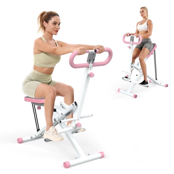 Foldable Squat Machine, Squat Trainer with Resistance Bands, Ab Back/Leg Press Hip For Botty Glutes Butt Thighs, Home Gym Fitness, Women Men Grown-ups