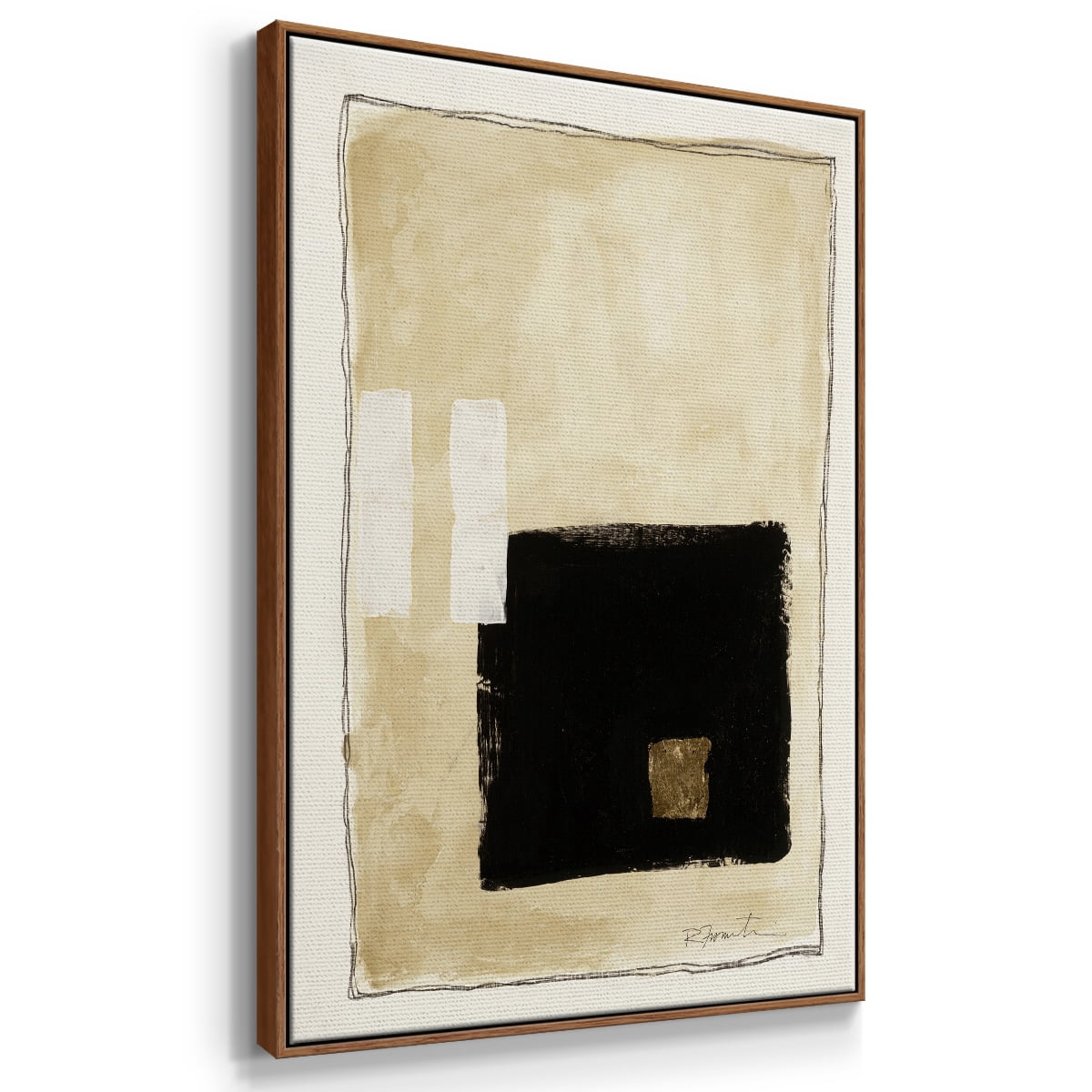 Inner Musing I Framed Premium Gallery Wrapped Canvas - Ready to Hang - 27 x 41 - Walnut Floating Frame