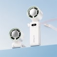 thumbnail image 2 of Ice Feeling Digital Display Handheld Fan, Portable Neck-Mounted Cooling Device With Real-Time Speed Feedback, for Outdoor Adventures, White, 2 of 9