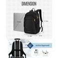 thumbnail image 2 of Light Flight Travel Backpack for Women, 15.6 Inch Laptop Backpack with USB Charging Hole, Water Resistant Black Computer Backpack, 2 of 8