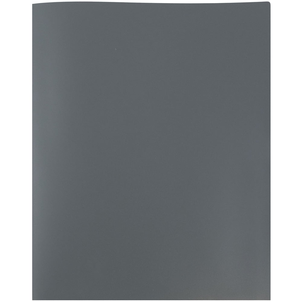 JAM Paper Plastic 2 Pocket School POP Folders, Grey, Bulk 96/pack