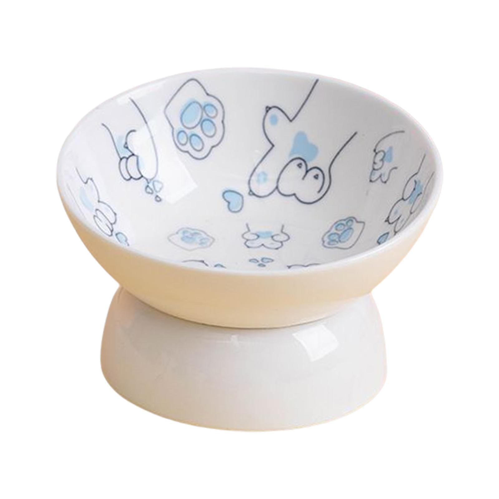 Elevated Cat Bowl Cat Food Plate, Pet Feeding Bowl Water Drinking Bowl Food Container Dog Bowl Pet Bowl Raised Pet Feeder for Kitten Puppy , Blue