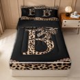 thumbnail image 3 of Erosebridal Bowknot Letter B Zipper Full Size Comforter Sets with Fitted Sheet and 2 Pillowcases for Girls, Fashion Leopard Print Zipper Bedding Set, Black Reversible, 4 Pieces, 3 of 7