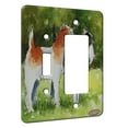 thumbnail image 1 of KuzmarK™ 2 Gang Single Toggle / Single Duplex Rocker Wall Plate - Wire Hair Fox Terriers Dog Art by Denise Every, 1 of 1