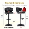 thumbnail image 4 of JUFU Bar Stools Set of 2, Extra Large Adjustable Swivel Bar Stools with Wide Seat & High Back, PU Leather Counter Height Bar Chairs with Footrest for Kitchen Island, 4 of 7
