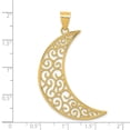thumbnail image 4 of 14k Yellow Gold Solid Open Back Solid Polished Finish Filigree Moon Design Charm Pendant, 4 of 4
