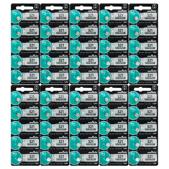 Murata 321 SR616SW SR616 SILVER OXIDE (50 Pack) Watch Battery AuthorizedSeller