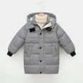 thumbnail image 2 of Esho Teens Boys Girls Winter Down Coats Hooded Plaid Puffer Jackets Parka Long Coat Outerwear, 6-14 Years, 2 of 5