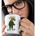 thumbnail image 2 of 3drose, Cute Funny Moose in Polka Dot Pajamas with Coffee, 15oz Two-tone Black Mug, 2 of 6