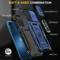 thumbnail image 3 of Rugged Case for Motorola Moto G Play 4G 2024, Sliding Lens Camera Cover Protection Ring Stand Compatible with Magnetic Car Mount Military Grade Shockproof Hybrid Case for Moto G Play 4G 2024, Navyblue, 3 of 7
