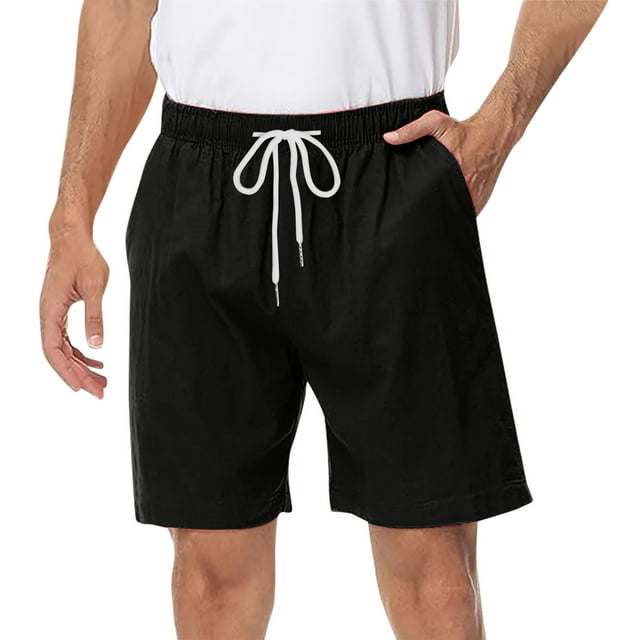 pstuiky Pantalones cortos para hombre, Pantalones cortos de verano para hombre, informales y cómodos, con bolsillo y cintura elástica y cordón ajustable. Pantalones cortos de entrenamiento